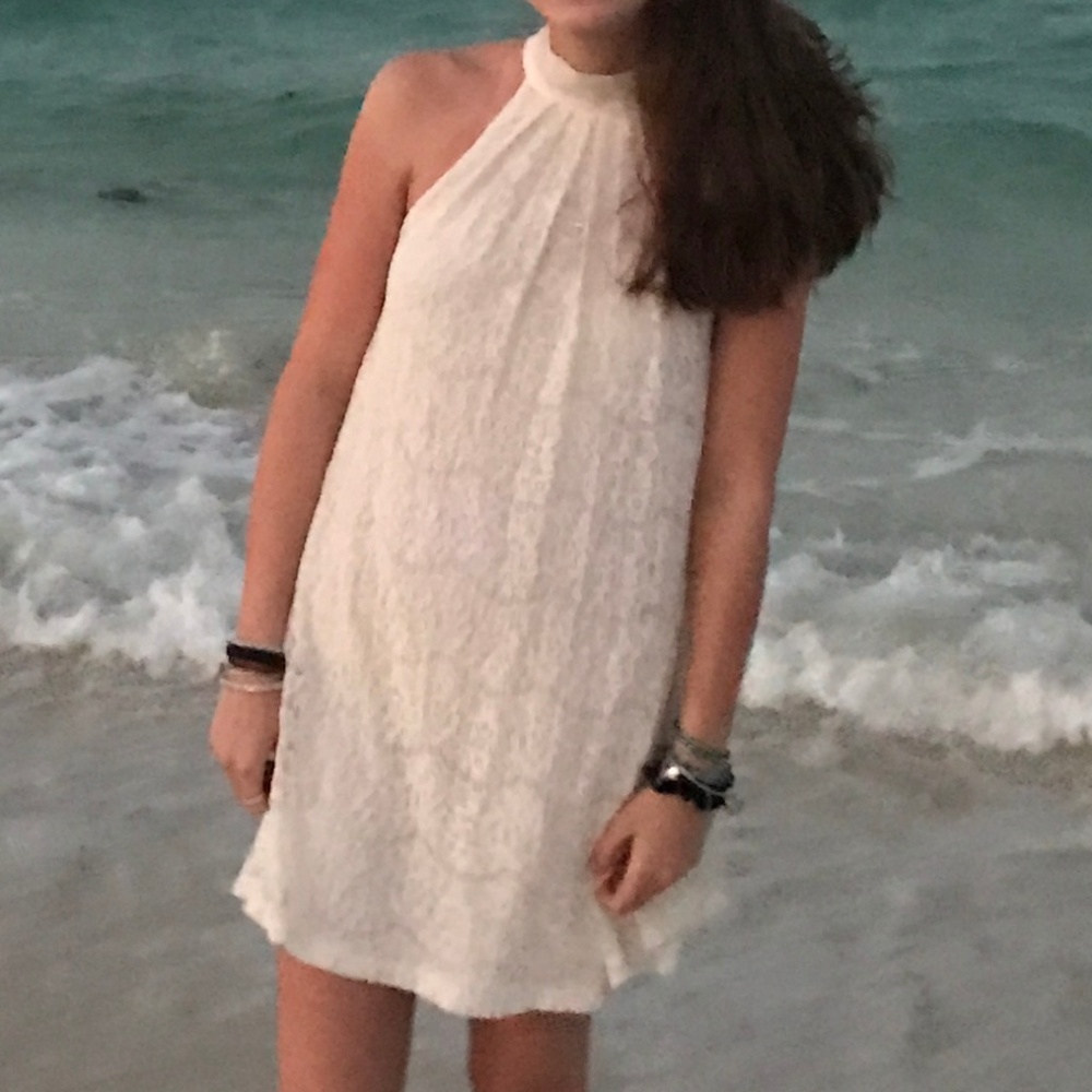 Ivory Lace Halter Dress
